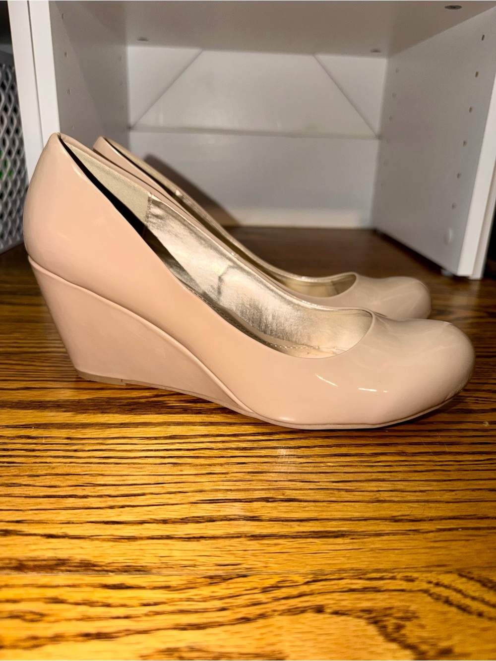 CL by Laundry Nude Patent Wedge Heels